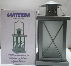 Metalna lanterna 21x10cm sa staklom , LAN023-3-4